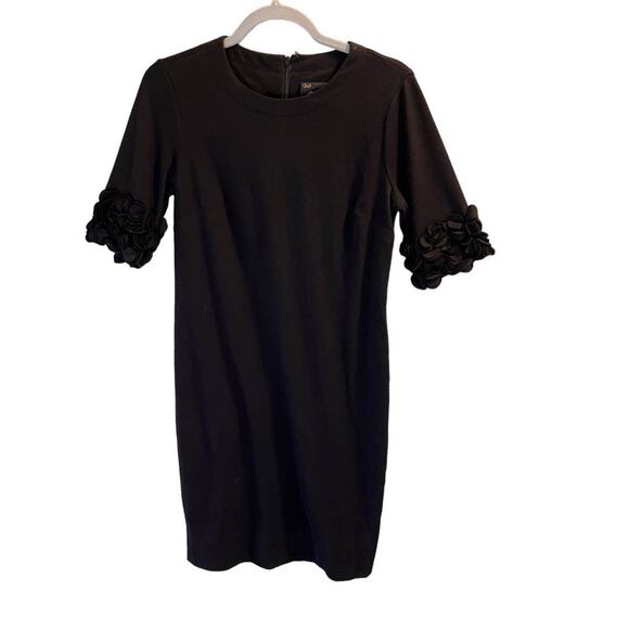 Just...Taylor Dresses & Skirts - Just Taylor Knit Fitted Bodycon Dress Size 8 Floral Applique Sleeves Stretchy